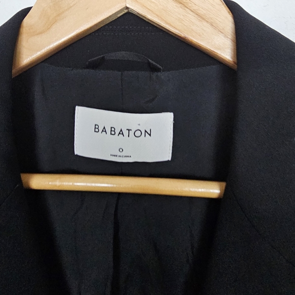 Aritzia Babaton Amell Blazer Black Double Breasted Long Lined Size 0 - Picture 4 of 9